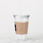 Neon Spiraal Lint Strepen Monogram Aangepaste Naam Acryl Drinkbeker (Links)