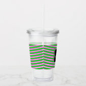 Neon Spiraal Lint Strepen Monogram Aangepaste Naam Acryl Drinkbeker (Rechts)