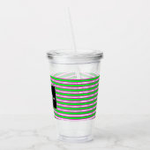 Neon Spiraal Lint Strepen Monogram Aangepaste Naam Acryl Drinkbeker (Links)