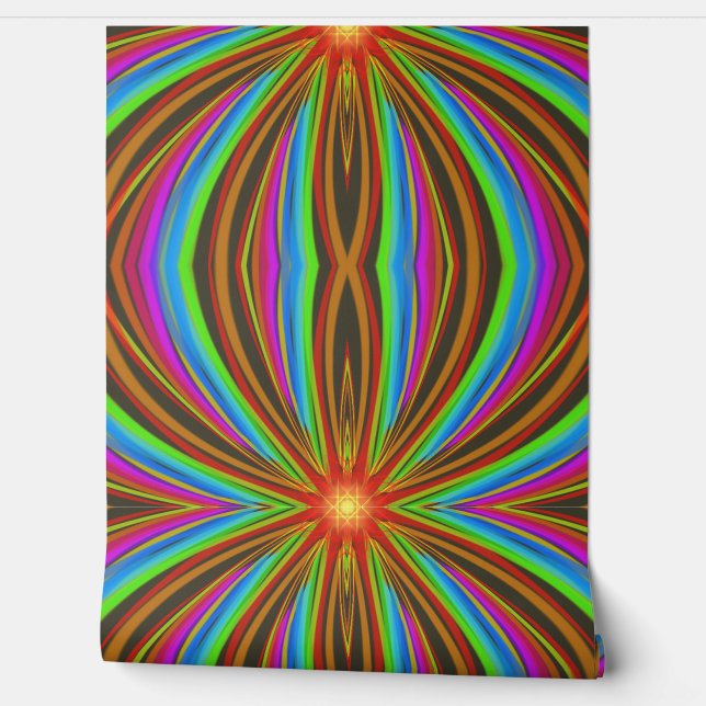 Neon Spiraal Wervelwind – Levendig Fractal Bewegin Behang (Afrollen)