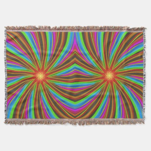 Neon Spiraalwervel – Levendig Fractal Bewegingsont Deken (Voorkant)