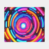 Neon Spiral Light Art Fleece Deken (Voorkant (Horizontaal))