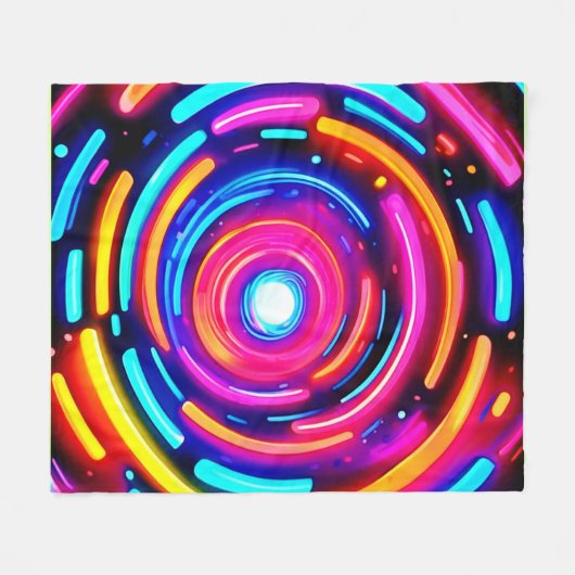 Neon Spiral Light Art Fleece Deken (Voorkant (Horizontaal))