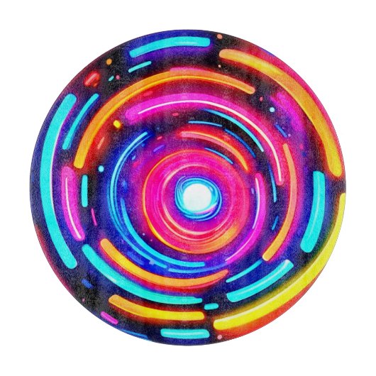 Neon Spiral Light Art Snijplank (Voorkant)