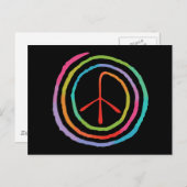 Neon Spiral Peace Symbol II Briefkaart (Voorkant / Achterkant)
