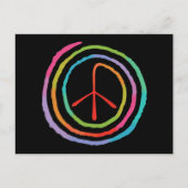 Neon Spiral Peace Symbol II Briefkaart (Voorkant)