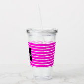 Neon Spiral Ribbon Stripes Monogram Aangepaste naa Acryl Drinkbeker (Links)