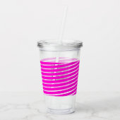 Neon Spiral Ribbon Stripes Monogram Aangepaste naa Acryl Drinkbeker (Achterkant)