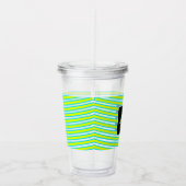 Neon Spiral Ribbon Stripes Monogram Aangepaste naa Acryl Drinkbeker (Rechts)