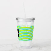 Neon Spiral Ribbon Stripes Monogram Aangepaste naa Acryl Drinkbeker (Links)