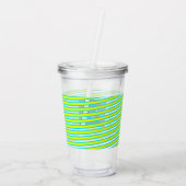 Neon Spiral Ribbon Stripes Monogram Aangepaste naa Acryl Drinkbeker (Achterkant)