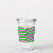 Neon Spiral Ribbon Stripes Monogram Aangepaste naa Acryl Drinkbeker (Achterkant)