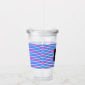 Neon Spiral Ribbon Stripes Monogram Aangepaste naa Acryl Drinkbeker (Rechts)