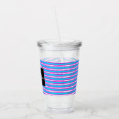Neon Spiral Ribbon Stripes Monogram Aangepaste naa Acryl Drinkbeker (Links)
