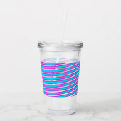 Neon Spiral Ribbon Stripes Monogram Aangepaste naa Acryl Drinkbeker (Achterkant)