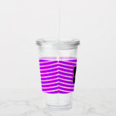 Neon Spiral Ribbon Stripes Monogram Aangepaste naa Acryl Drinkbeker (Rechts)