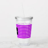 Neon Spiral Ribbon Stripes Monogram Aangepaste naa Acryl Drinkbeker (Links)