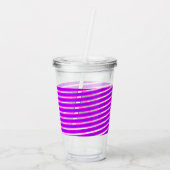 Neon Spiral Ribbon Stripes Monogram Aangepaste naa Acryl Drinkbeker (Achterkant)