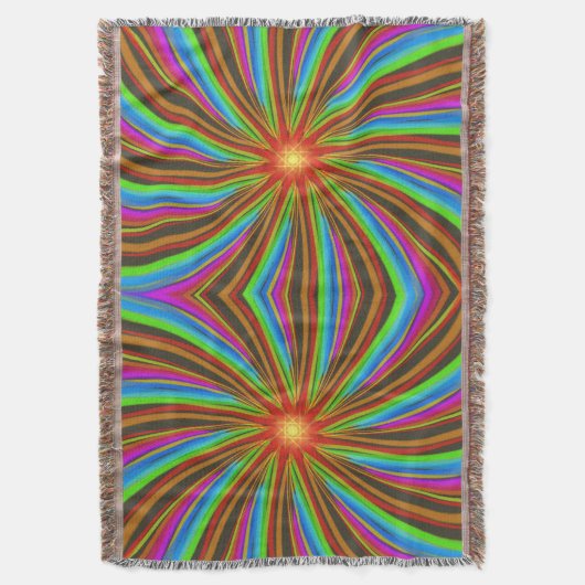 Neon Spiral Vortex – Vibrant Fractal Motion Design Deken (Voorkant Verticaal)