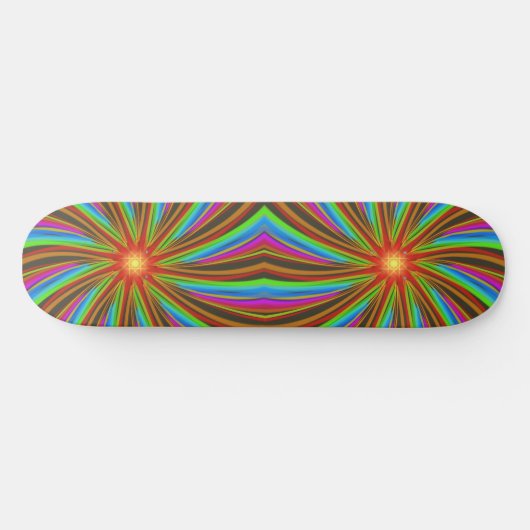Neon Spiral Vortex – Vibrant Fractal Motion Design Persoonlijk Skateboard (Horizontaal)