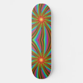 Neon Spiral Vortex – Vibrant Fractal Motion Design Persoonlijk Skateboard