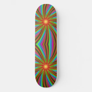 Neon Spiral Vortex – Vibrant Fractal Motion Design Persoonlijk Skateboard