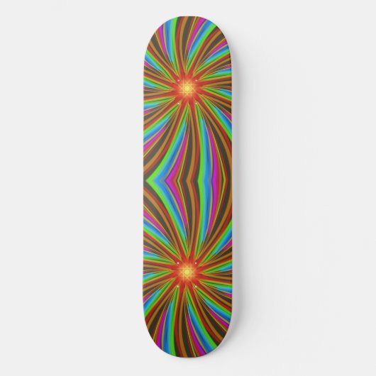 Neon Spiral Vortex – Vibrant Fractal Motion Design Persoonlijk Skateboard (Voorkant)