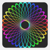 Neon Spiro Abstract Vierkante Sticker (Voorkant)