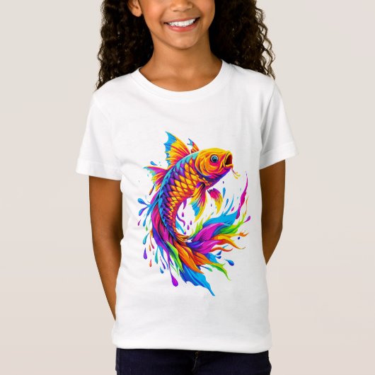 Neon Splash Koi Fish T-shirt (Voorkant)
