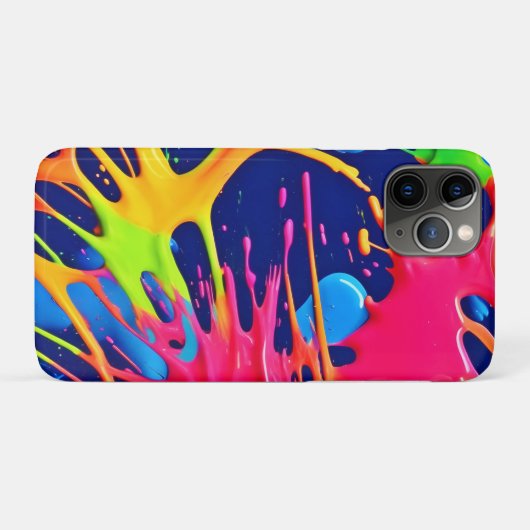 Neon Splatter: Abstracte levendige kunst Case-Mate iPhone Case (Achterkant (horizontaal))