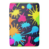 Neon Splatter Art: Levendig Abstract Expressionism Badmat (Voorkant Verticaal)