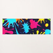 Neon Splatter Art: Levendig Abstract Expressionism Yogamat (Achterkant (horizontaal))