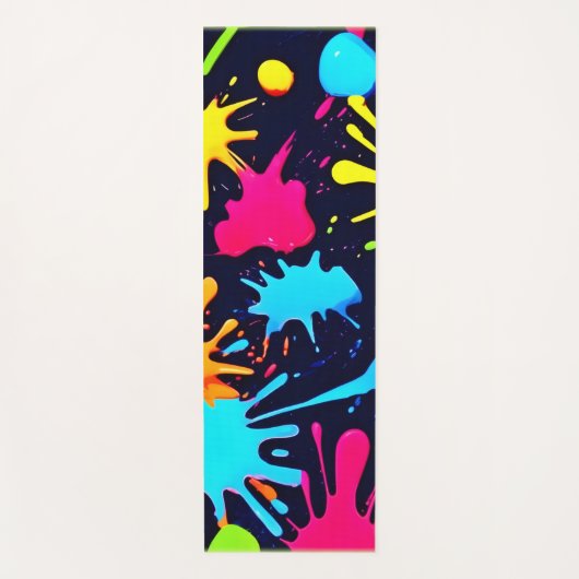 Neon Splatter Art: Levendig Abstract Expressionism Yogamat (Voorkant)
