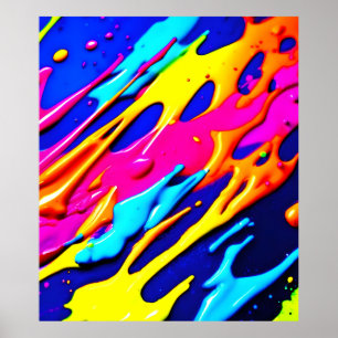 Neon Splatter Design Poster