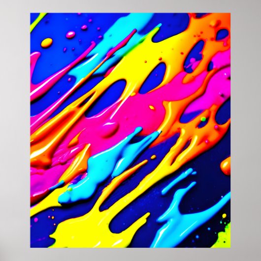 Neon Splatter Design Poster (Voorkant)