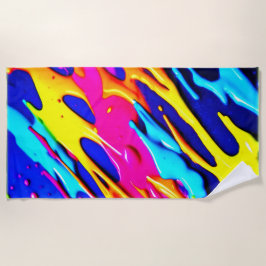 Neon Splatter Design Strandlaken