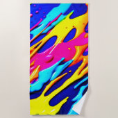 Neon Splatter Design Strandlaken (Voorkant)