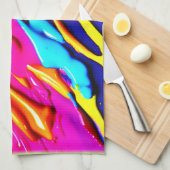 Neon Splatter Design Theedoek (Quarter Fold)