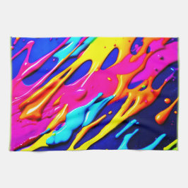 Neon Splatter Design Theedoek