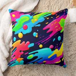 Neon Splatter Flow Art Kussen