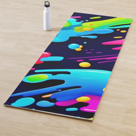 Neon Splatter Flow Art Yogamat (In situ)