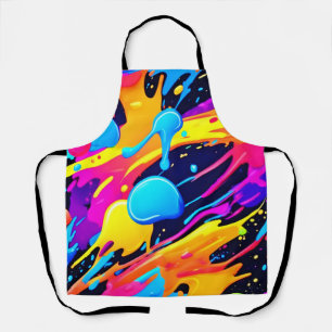 Neon Splatter Paint Art Schort