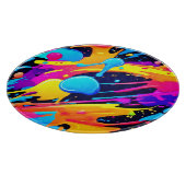 Neon Splatter Paint Art Snijplank (Hoek)