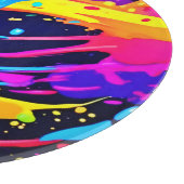 Neon Splatter Paint Art Snijplank (Hoek)