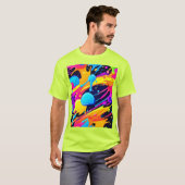 Neon Splatter Paint Art T-shirt (Voorkant volledig)