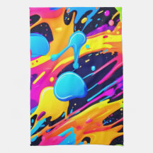 Neon Splatter Paint Art