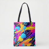 Neon Splatter Paint Art Tote Bag (Voorkant)