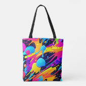 Neon Splatter Paint Art Tote Bag (Achterkant)