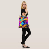 Neon Splatter Paint Art Tote Bag (Op model)