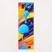Neon Splatter Paint Art Yogamat (Voorkant)